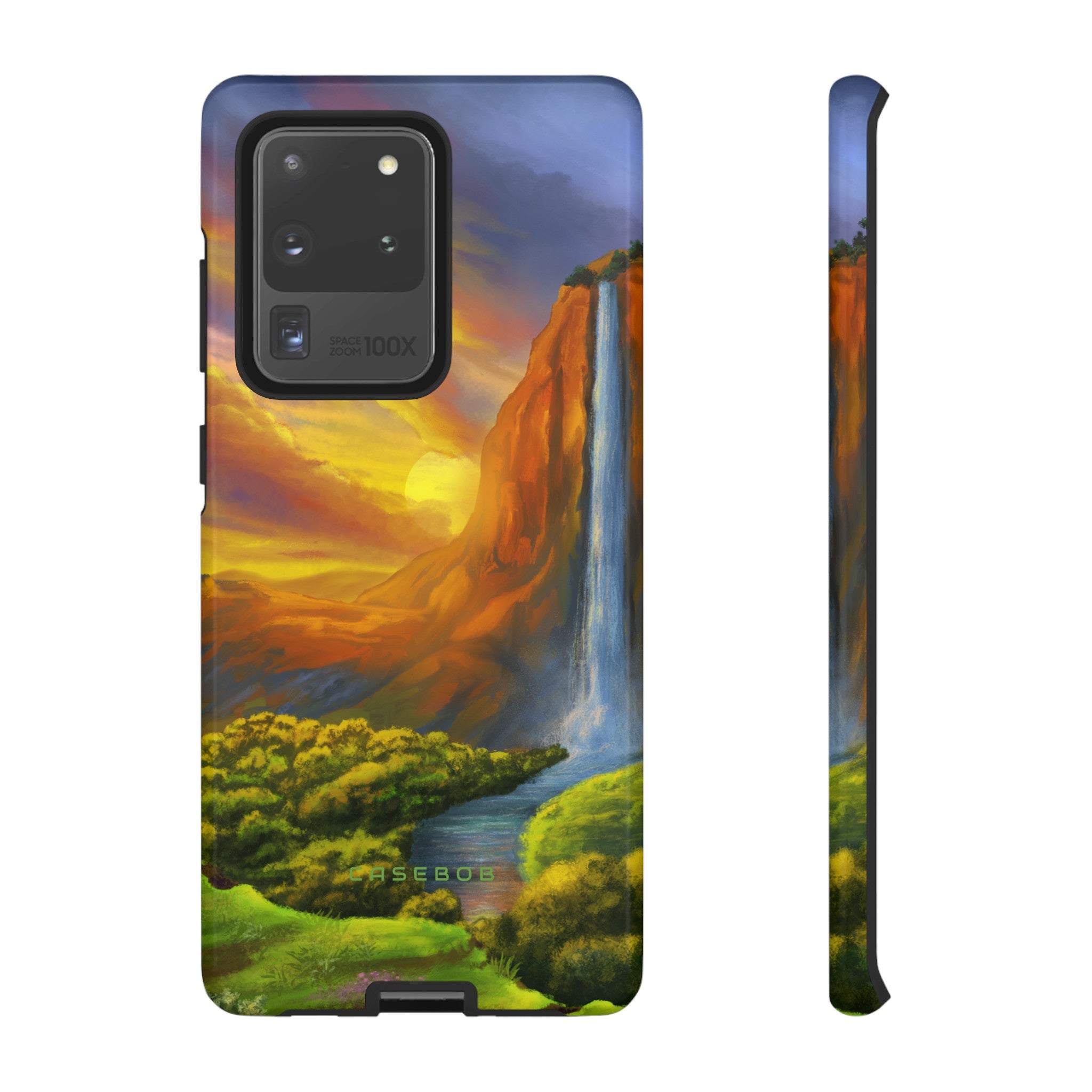 Fantasy Landscape with Waterfall - Protective Phone Case