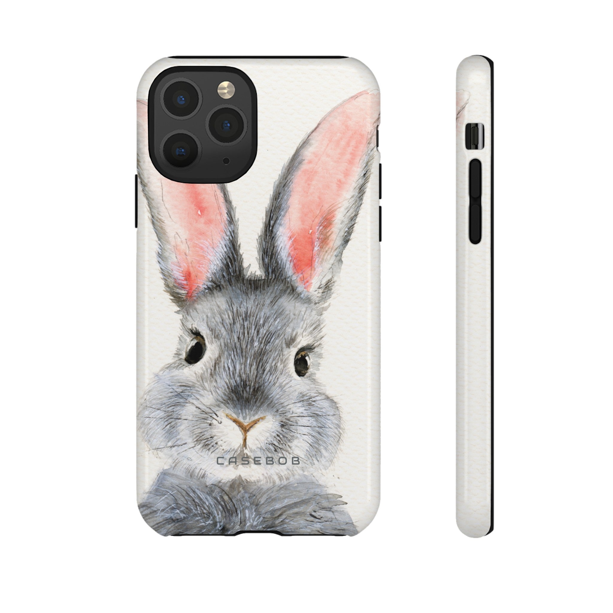 Watercolor of Fluffy Rabbit - Protective Phone Case