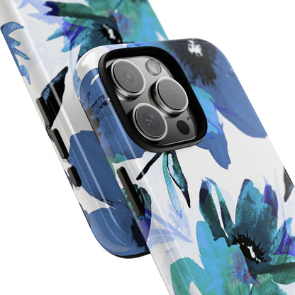 Blue Blossom Radiance iPhone 16 Pro Max Case - Tough