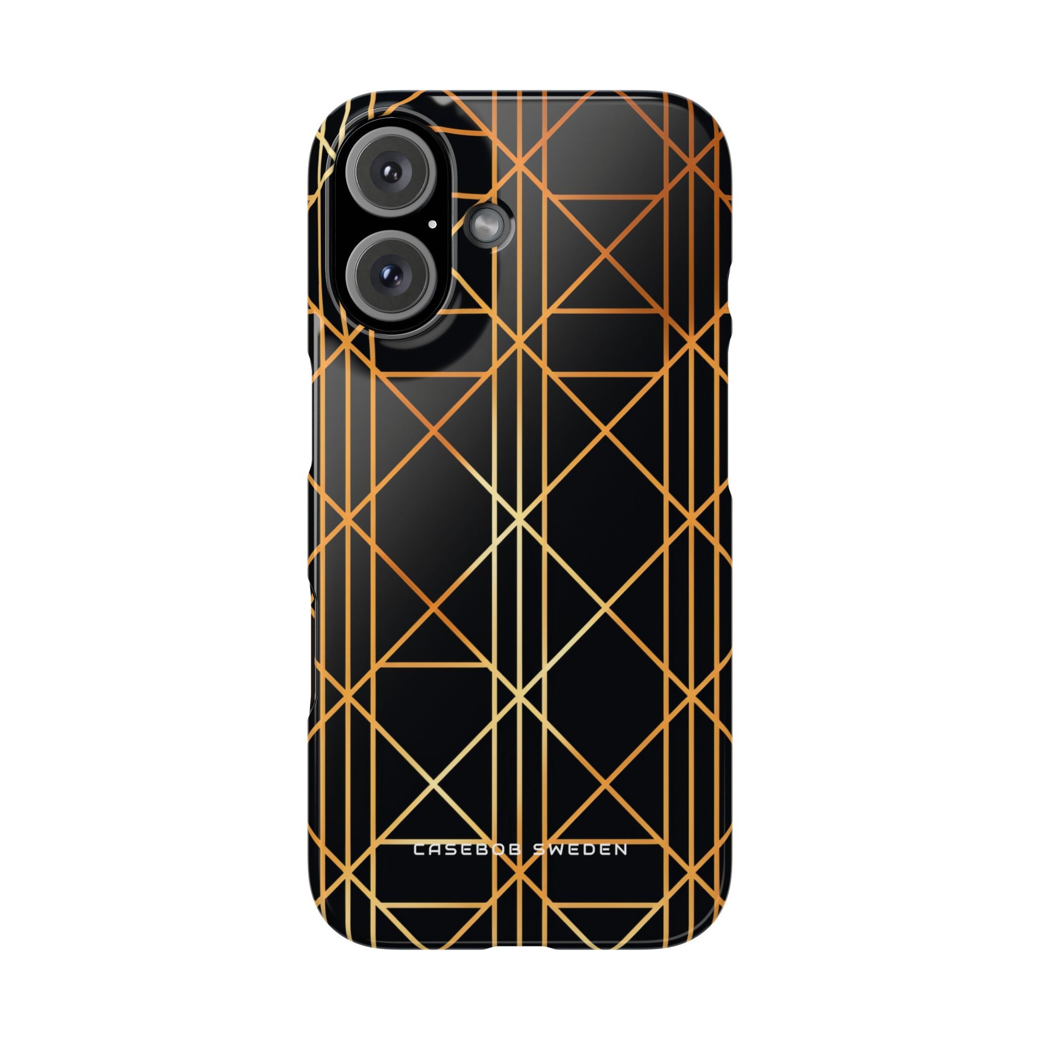 Golden Geometric Elegance iPhone 16 - Slim Phone Case