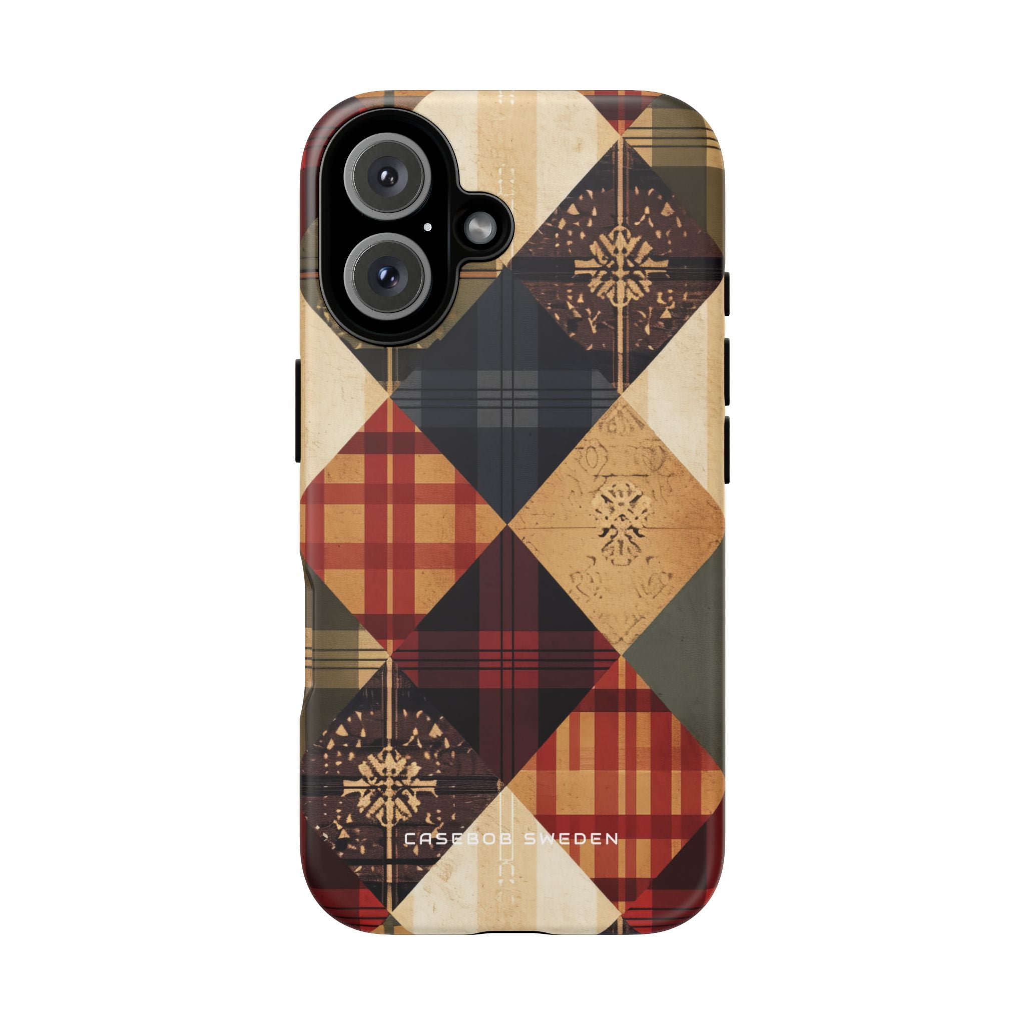 Rustic Geometric Patchwork Harmony iPhone 16 - Tough Phone Case