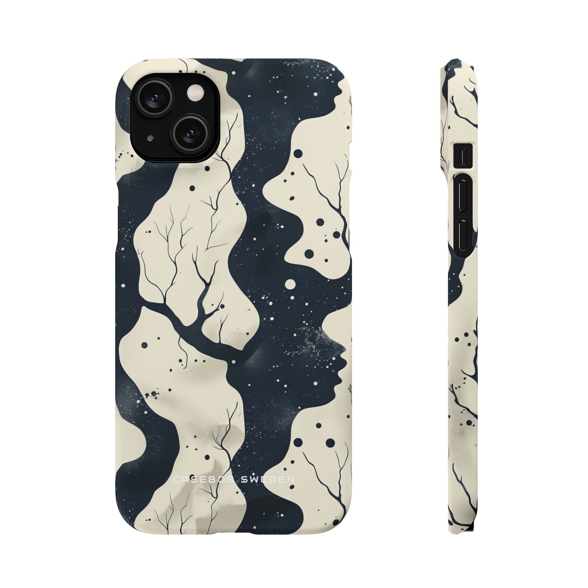 Organic Fluid Silhouettes with Cosmic Depth iPhone 14 - Slim Phone Case