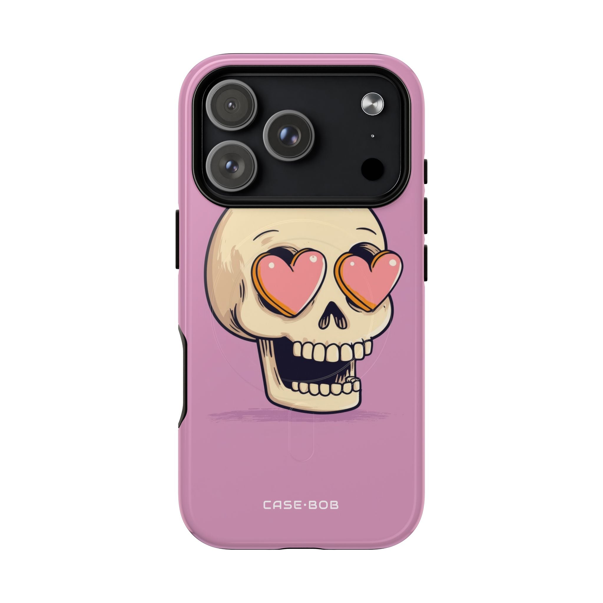Heart Eyed Skull iPhone 17 Pro Case - Tough+