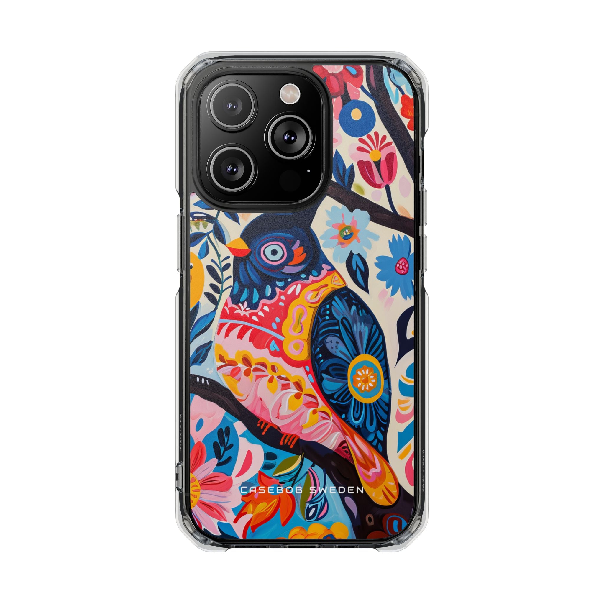 Whimsical Vintage Owl with Floral Charm iPhone 14 - Clear Impact Phone Case