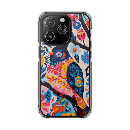 Whimsical Vintage Owl with Floral Charm iPhone 14 - Clear Impact Phone Case