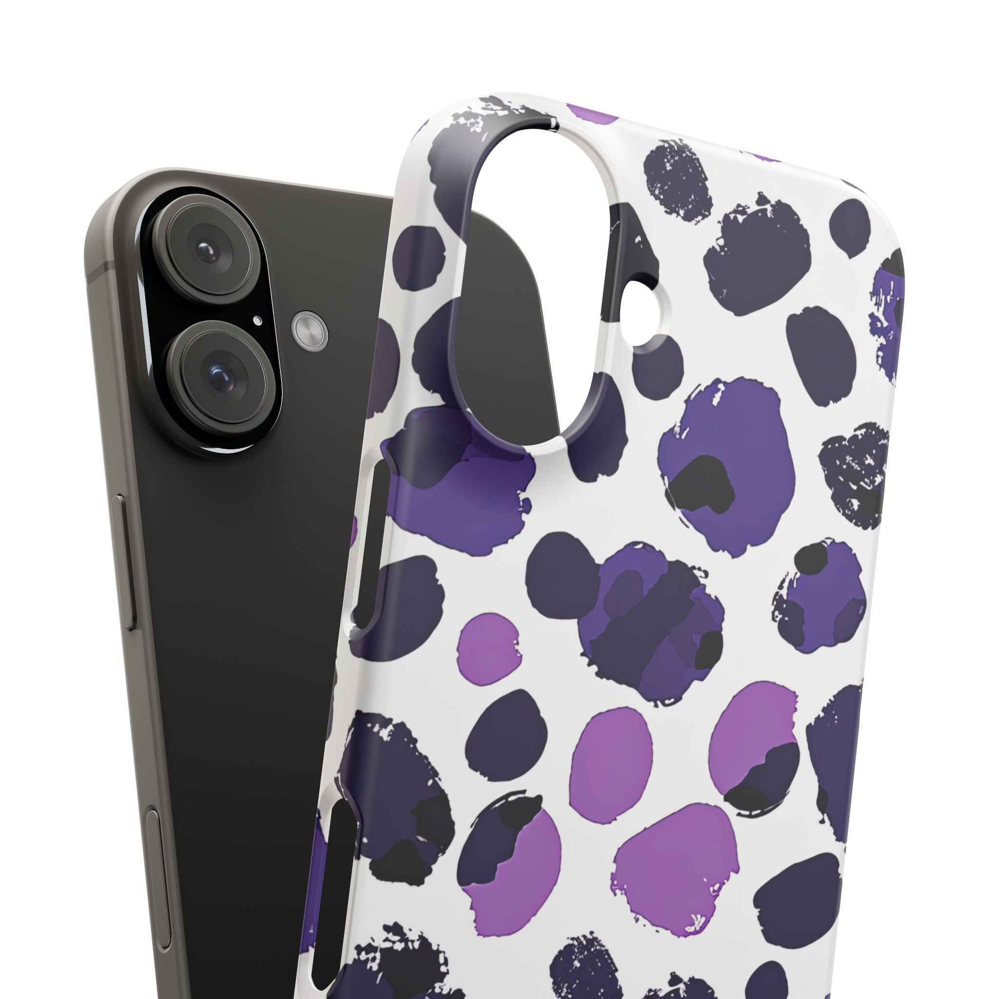 Purple Inkblots iPhone 16 - Slim Phone Case