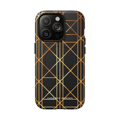 Golden Geometric Elegance iPhone 14 | Tough+ Phone Case