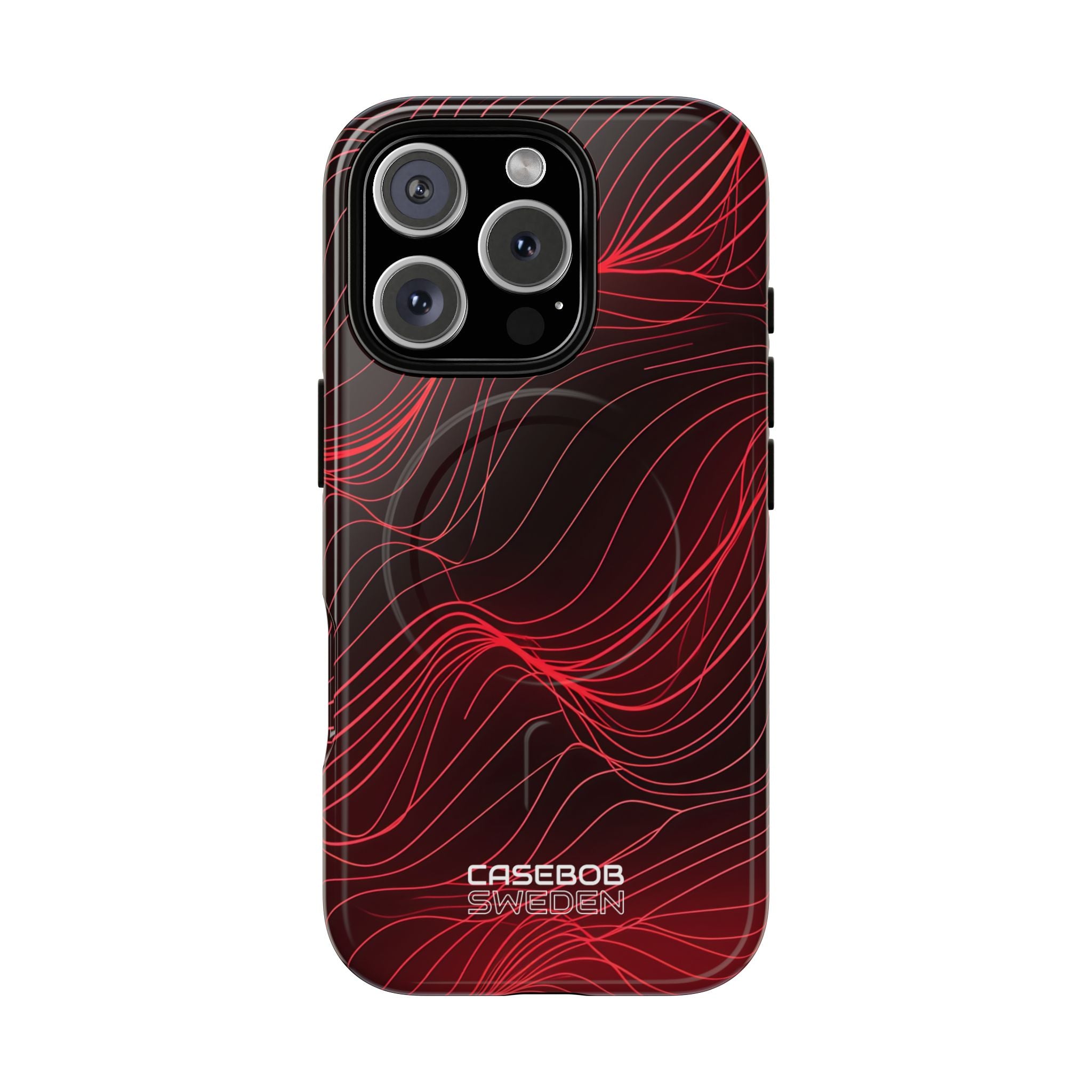 Crimson Waveform Flow iPhone 16 - Tough+