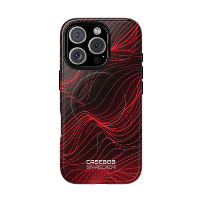 Crimson Waveform Flow iPhone 16 - Tough+