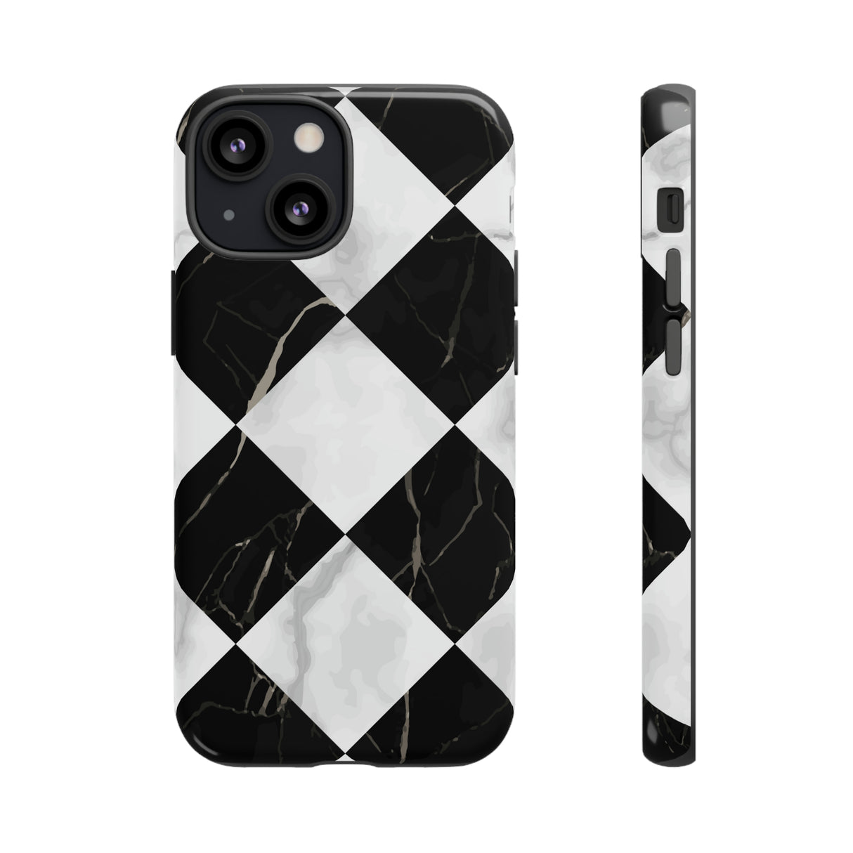 Check Marble - Protective Phone Case