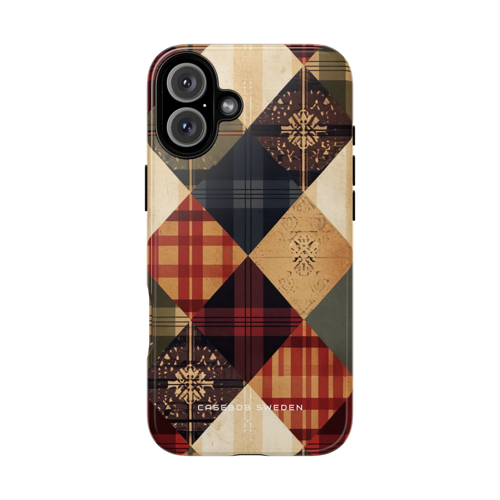 Rustic Geometric Patchwork Harmony iPhone 16 - Tough Phone Case