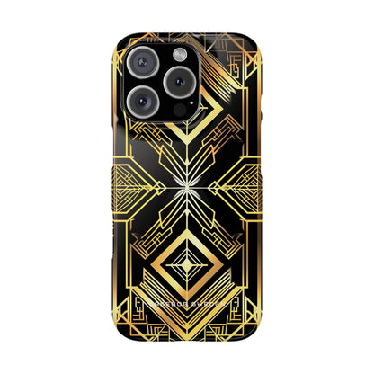 Golden Geometric Opulence iPhone 16 - Slim Phone Case