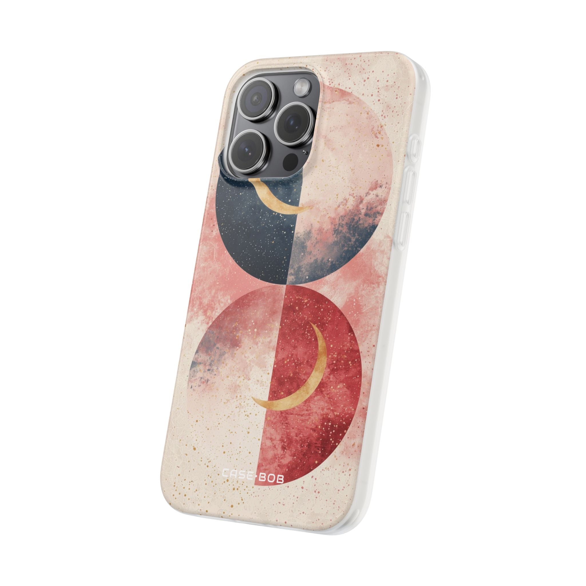 Golden Crescent Circles iPhone 15 Pro Max Case - Soft