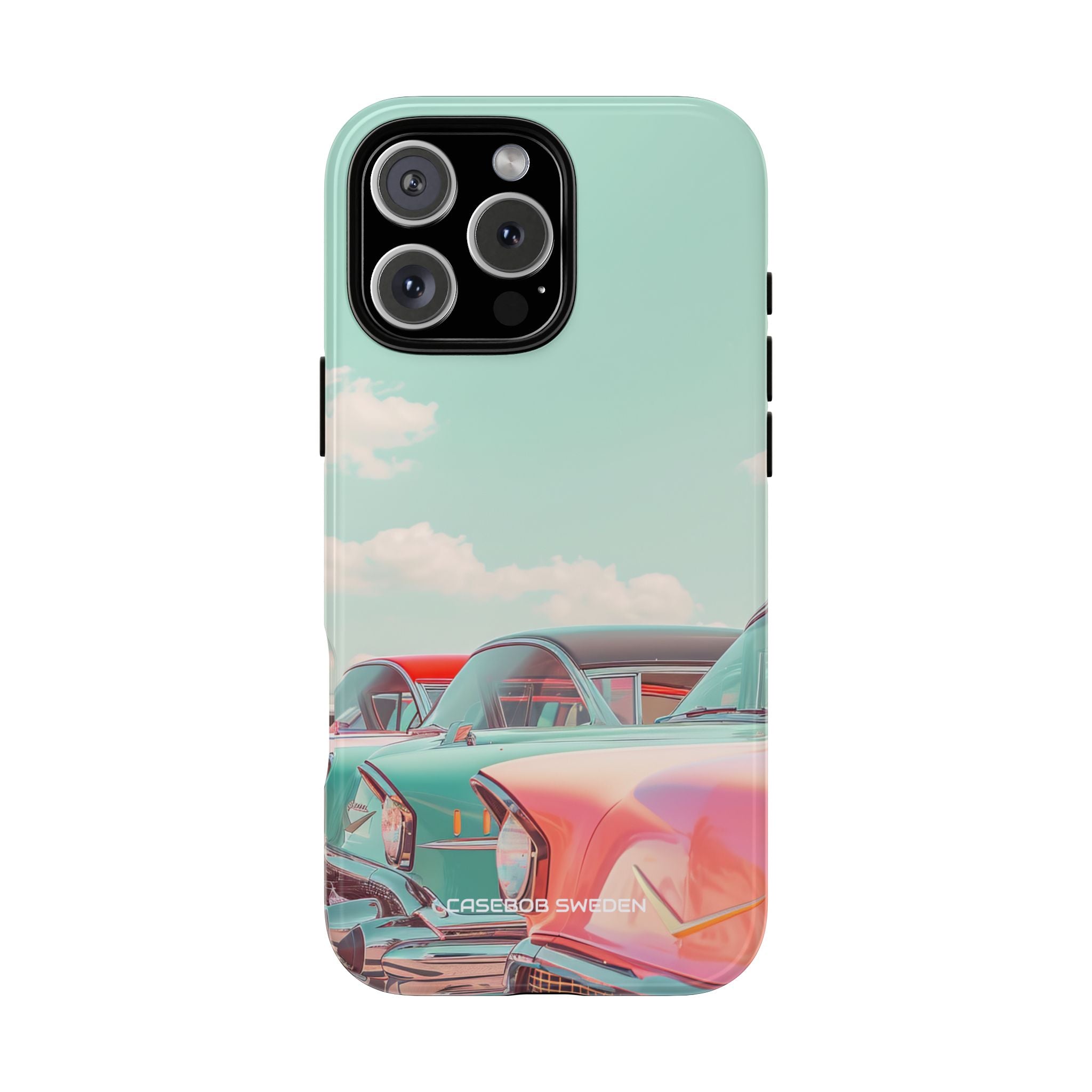 Vintage Turquoise Cars - Tough iPhone 16 Phone Case