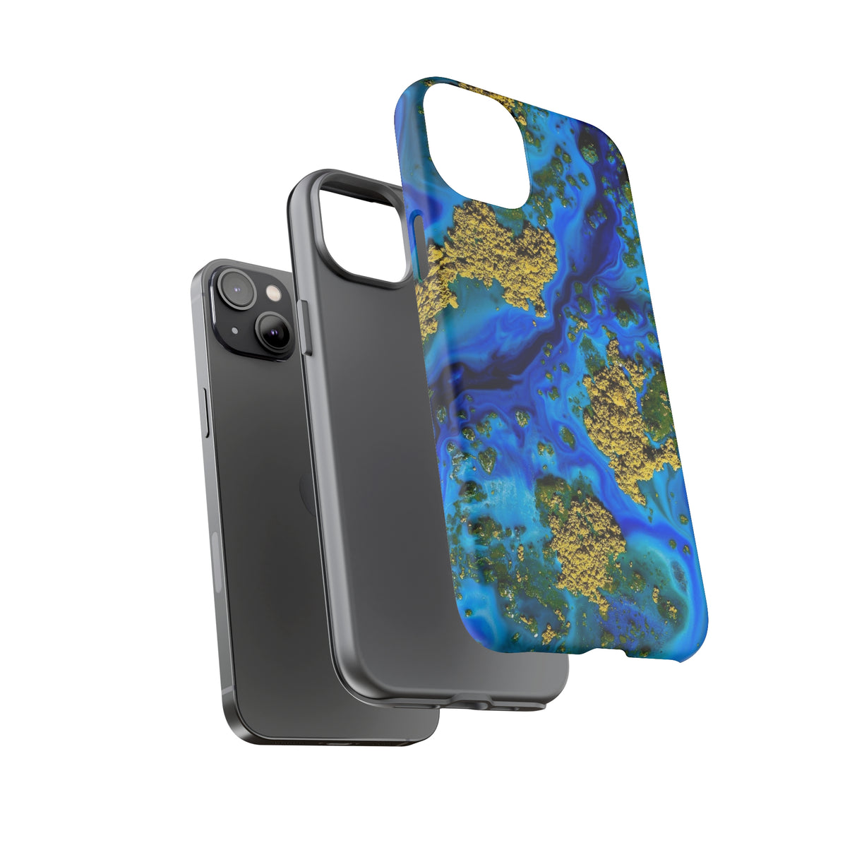 Blue Clear Ocean Ink Art iPhone Case (Protective) Phone Case