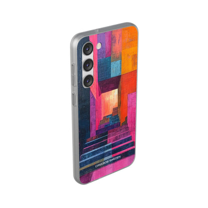 Pink Orange Geometry - Flexi Samsung S23 Phone Case