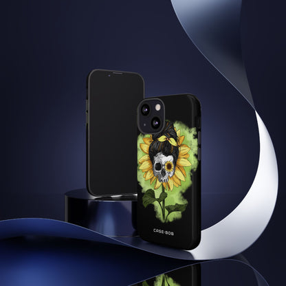 Sunflower Skull iPhone 13 Mini Case - Tough