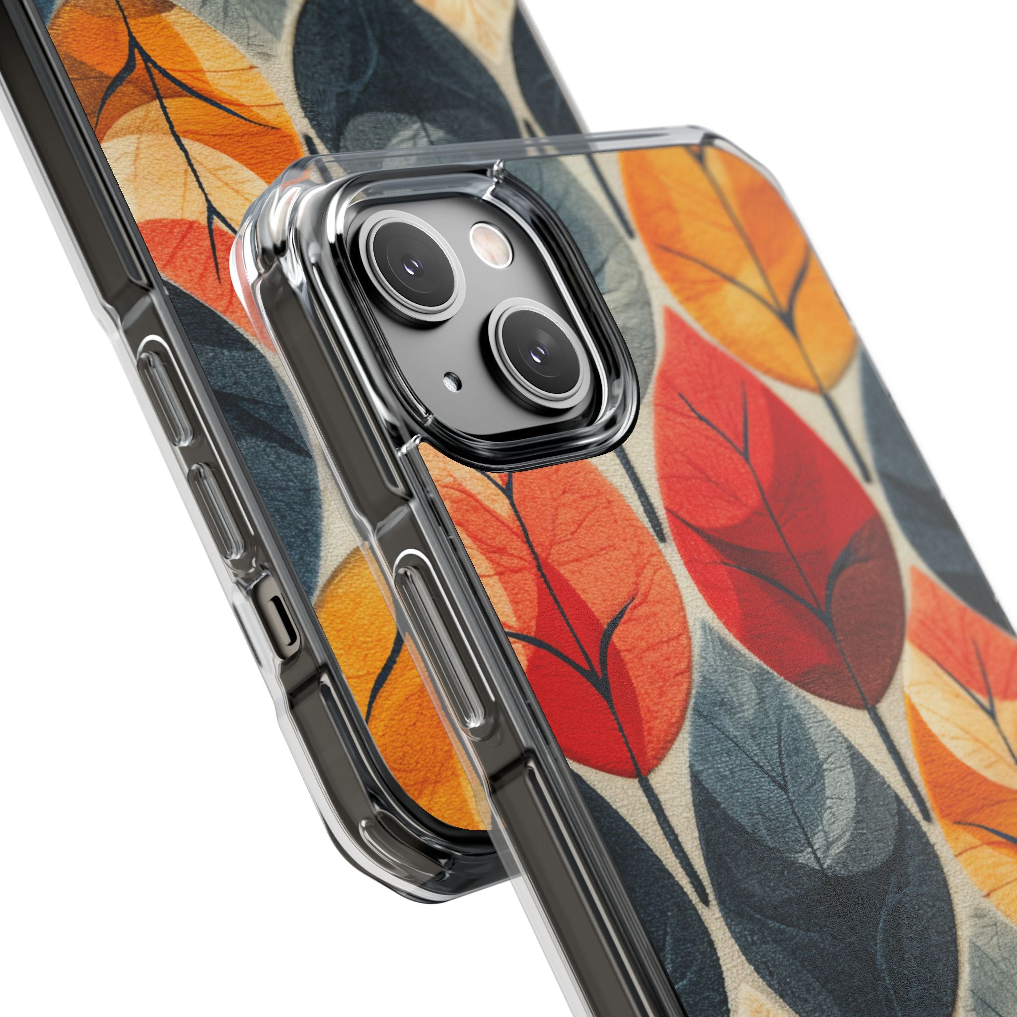 Autumn Leaf Design - Clear Impact iPhone 14 Phone Case