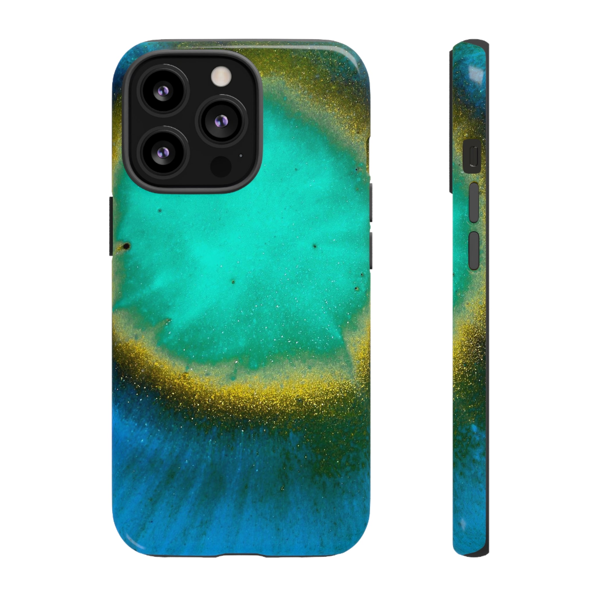 Green Yelly Ink Art iPhone Case (Protective) iPhone 13 Pro Glossy Phone Case