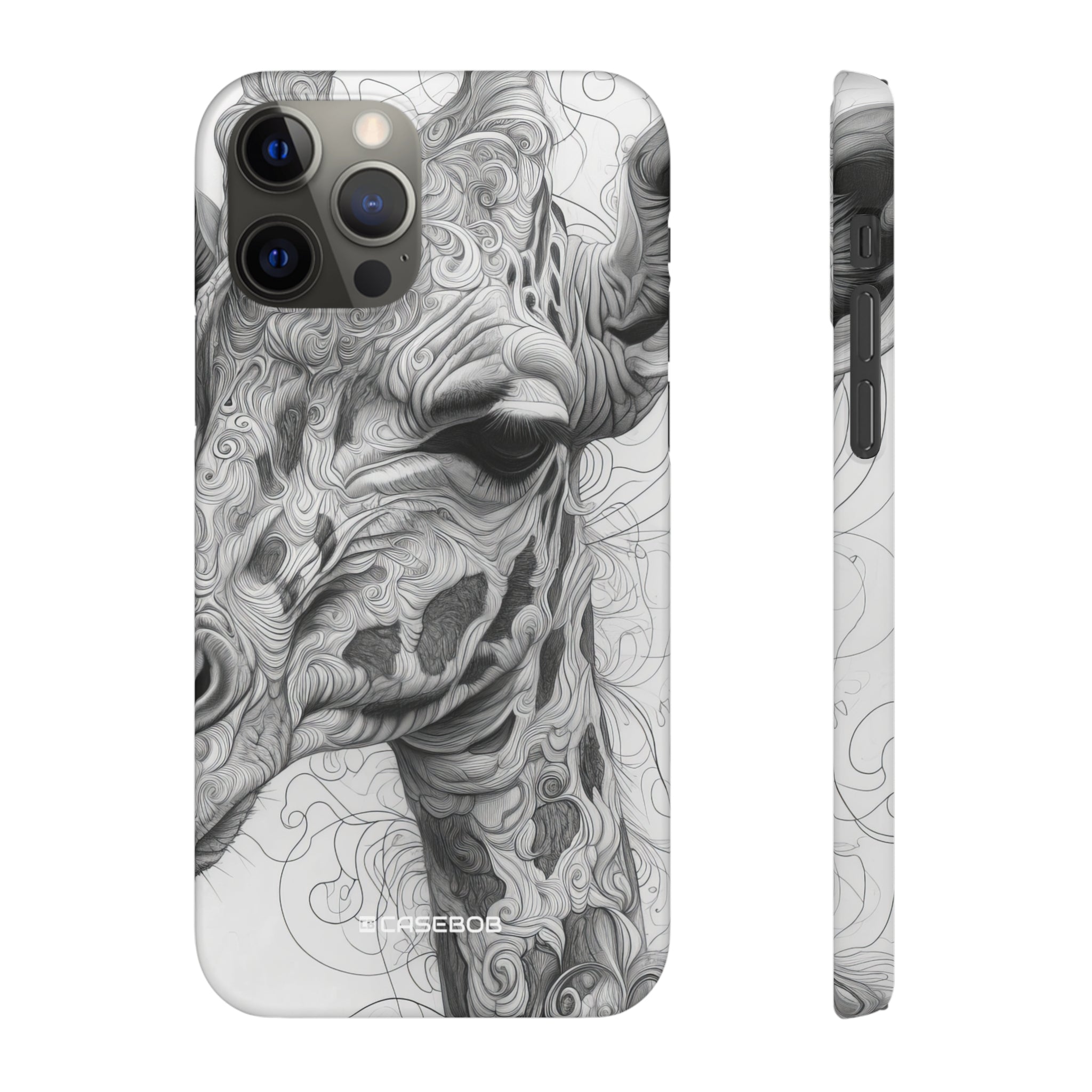 Monochrome Giraffe | Slim Phone Case for iPhone