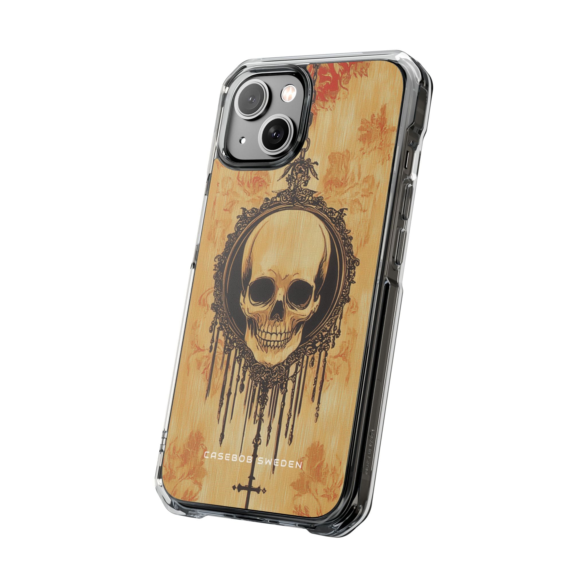 Gothic Skull Elegance iPhone 14 - Clear Impact Phone Case