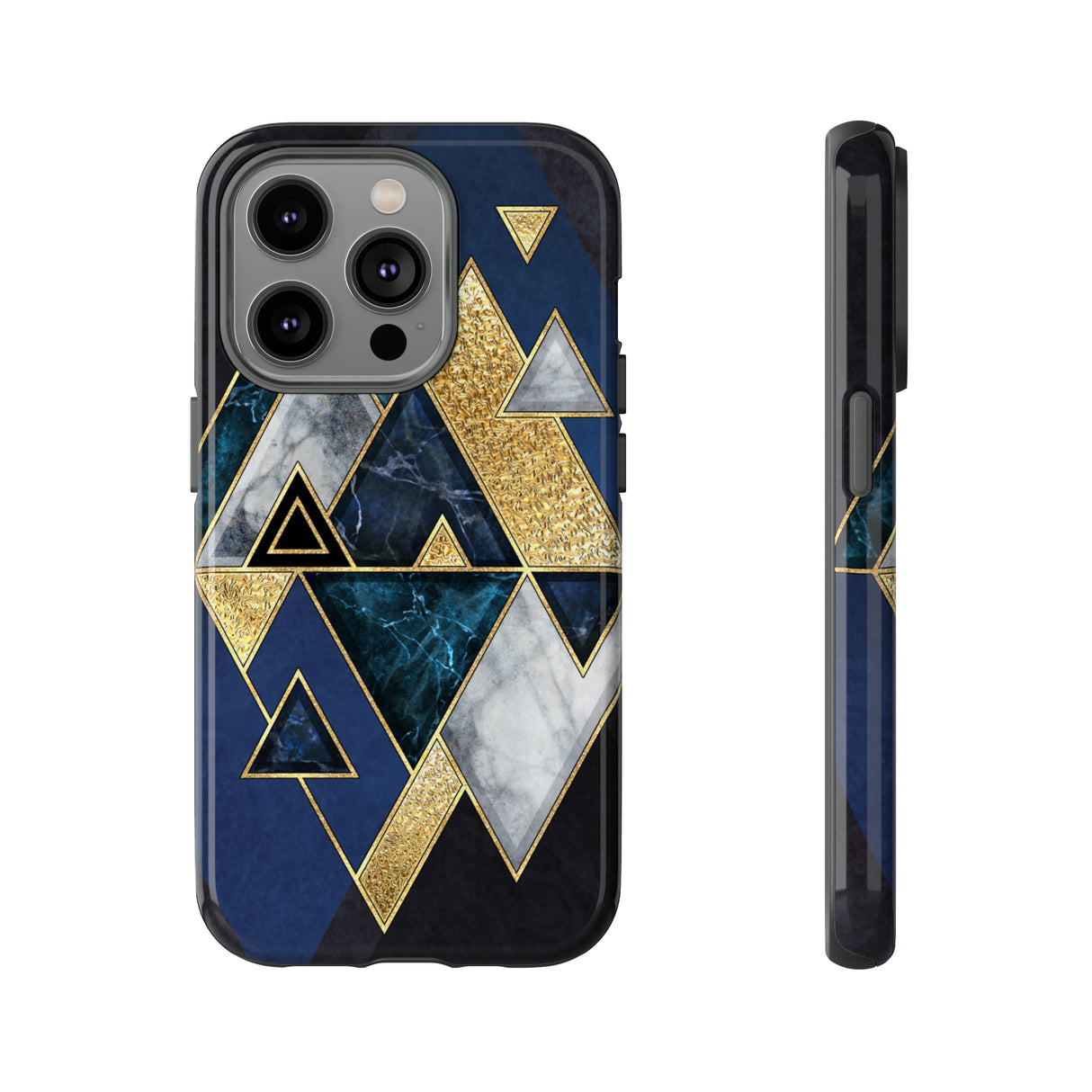 Dark Blue Geometric - Protective Phone Case