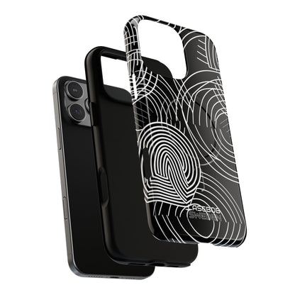 Monochrome Spiral Curves iPhone 16 - Tough+