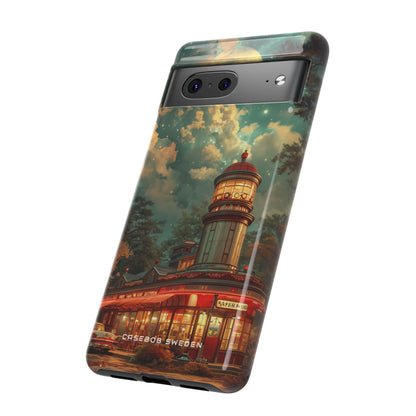 Vintage Moonlit Diner Fantasy Google Pixel 7 - Tough Phone Case