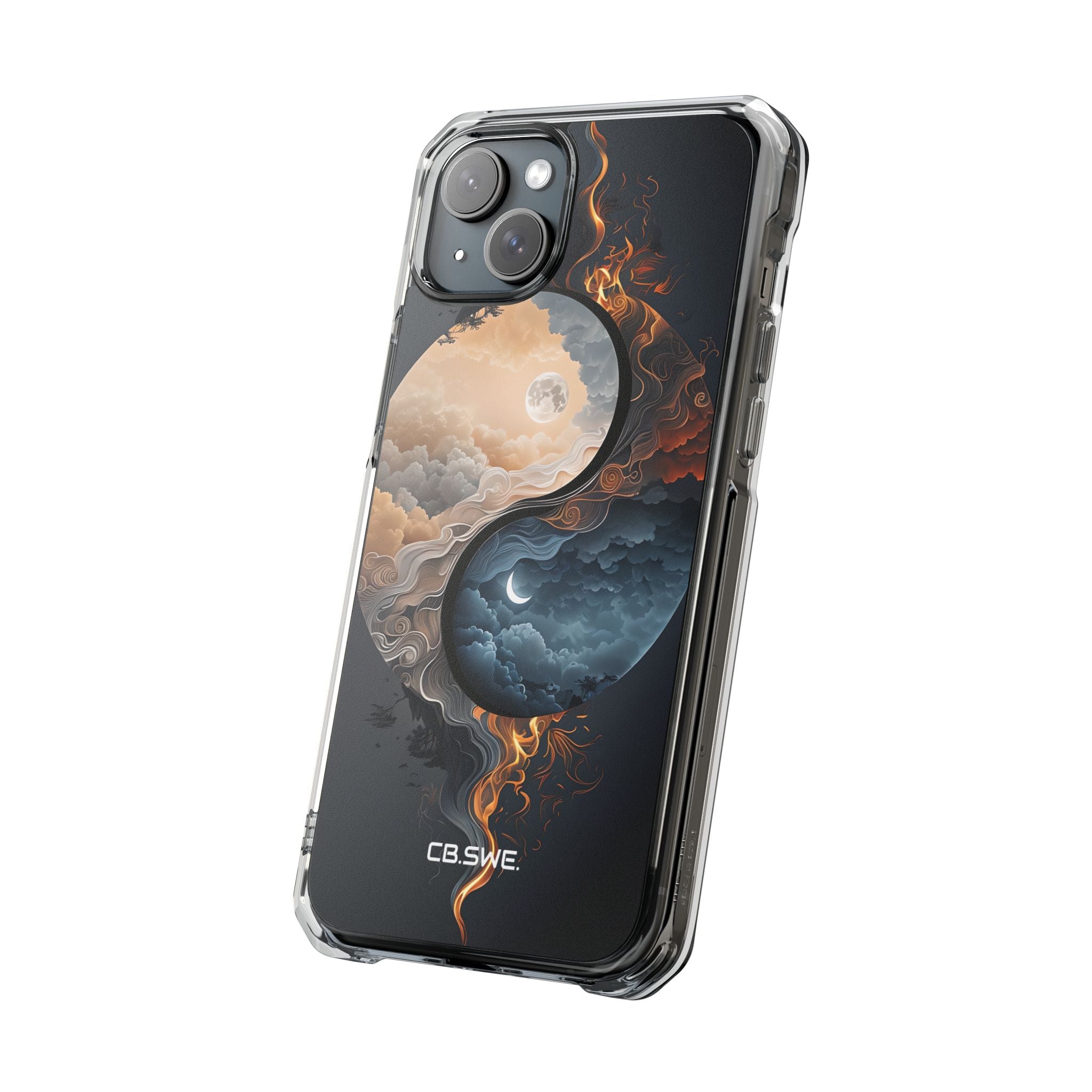 Surreal Day and Night Yin Yang Symbol Artwork Phone Cover iPhone 15 - Impact Clear+