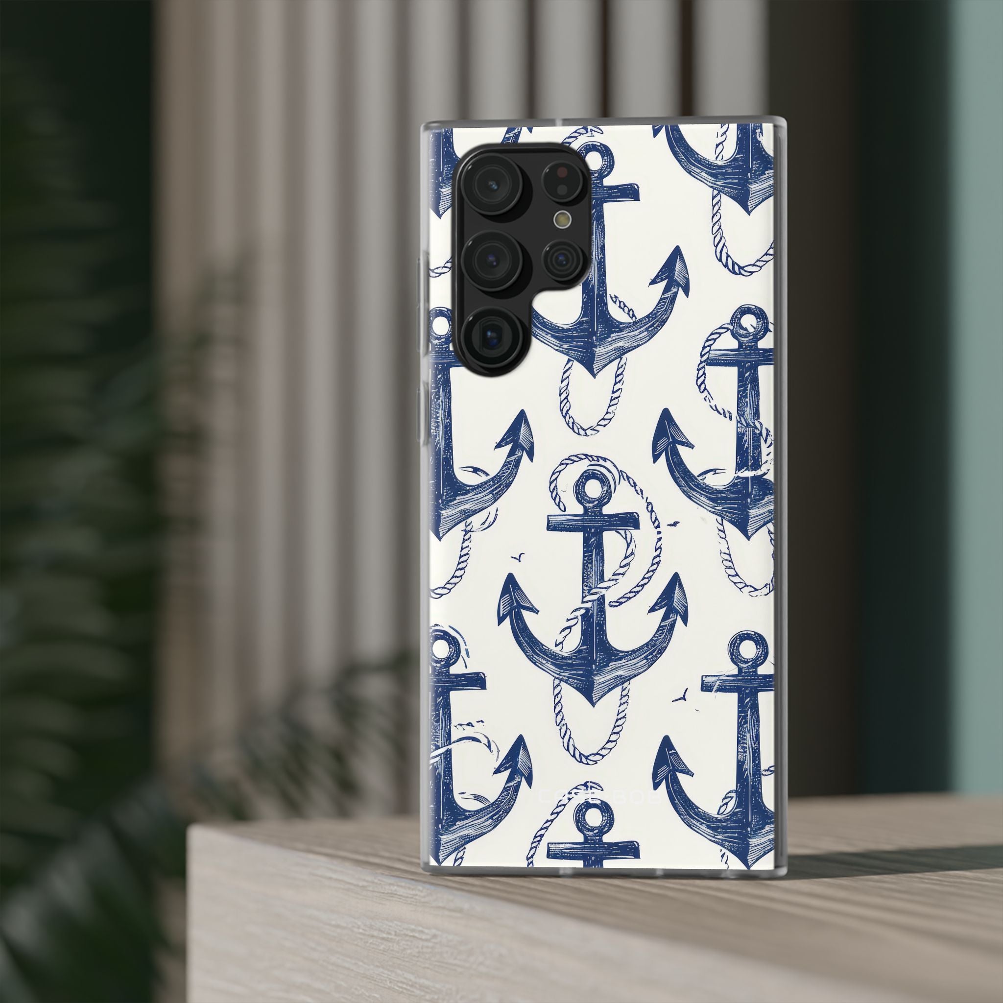 Navy Anchor Loop Samsung S22 Ultra Case - Soft