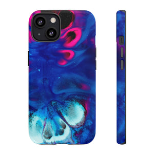 Bright Dark Blue Ink Art iPhone Case (Protective) iPhone 13 Matte Phone Case