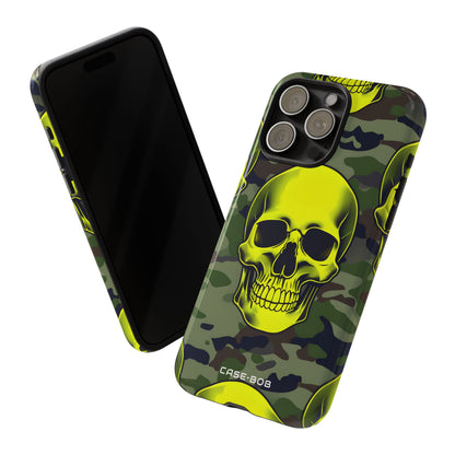 Neon Skull Camo iPhone 15 Pro Max Case - Tough