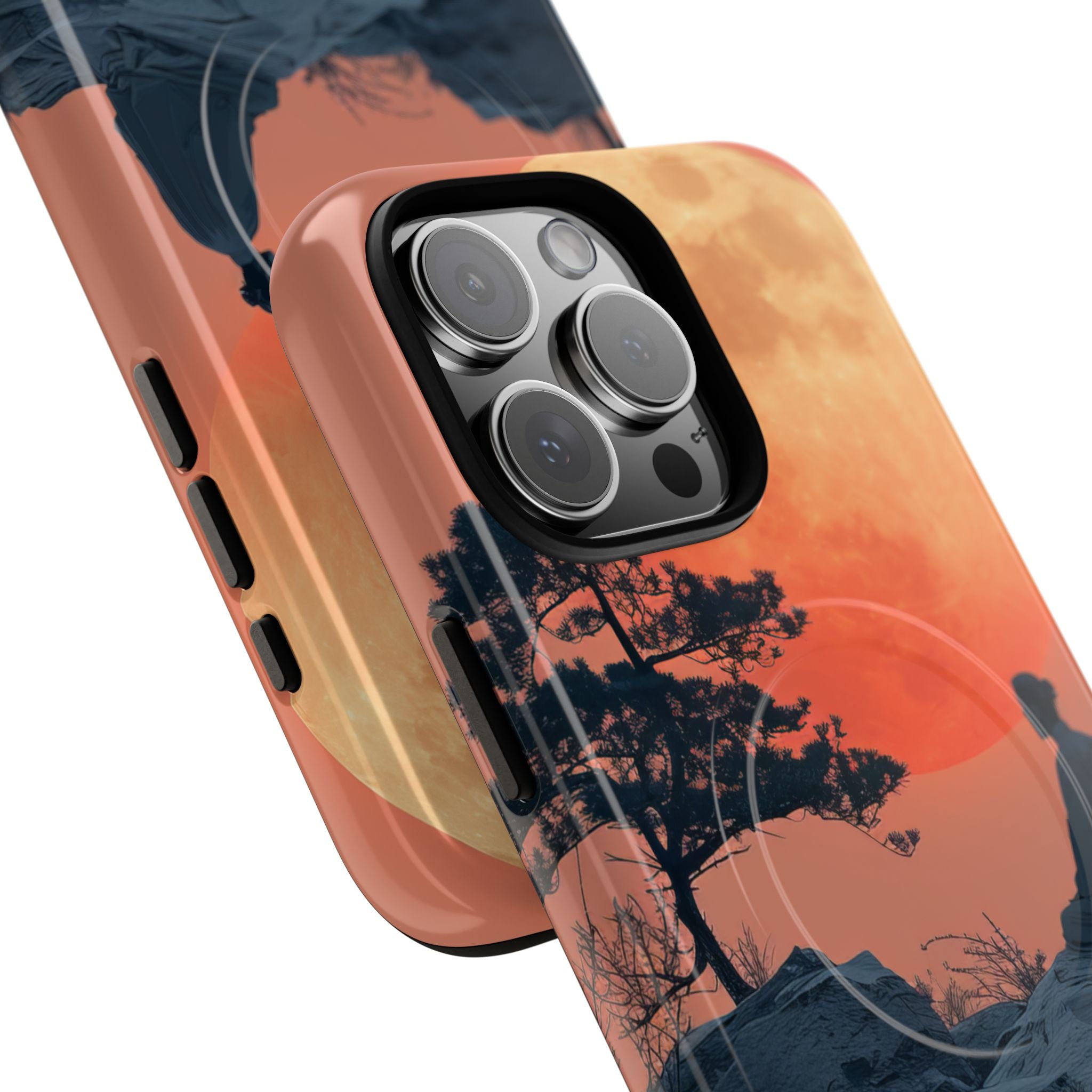 Zen Tranquility Under a Red Moon iPhone 16 | Tough+ Phone Case