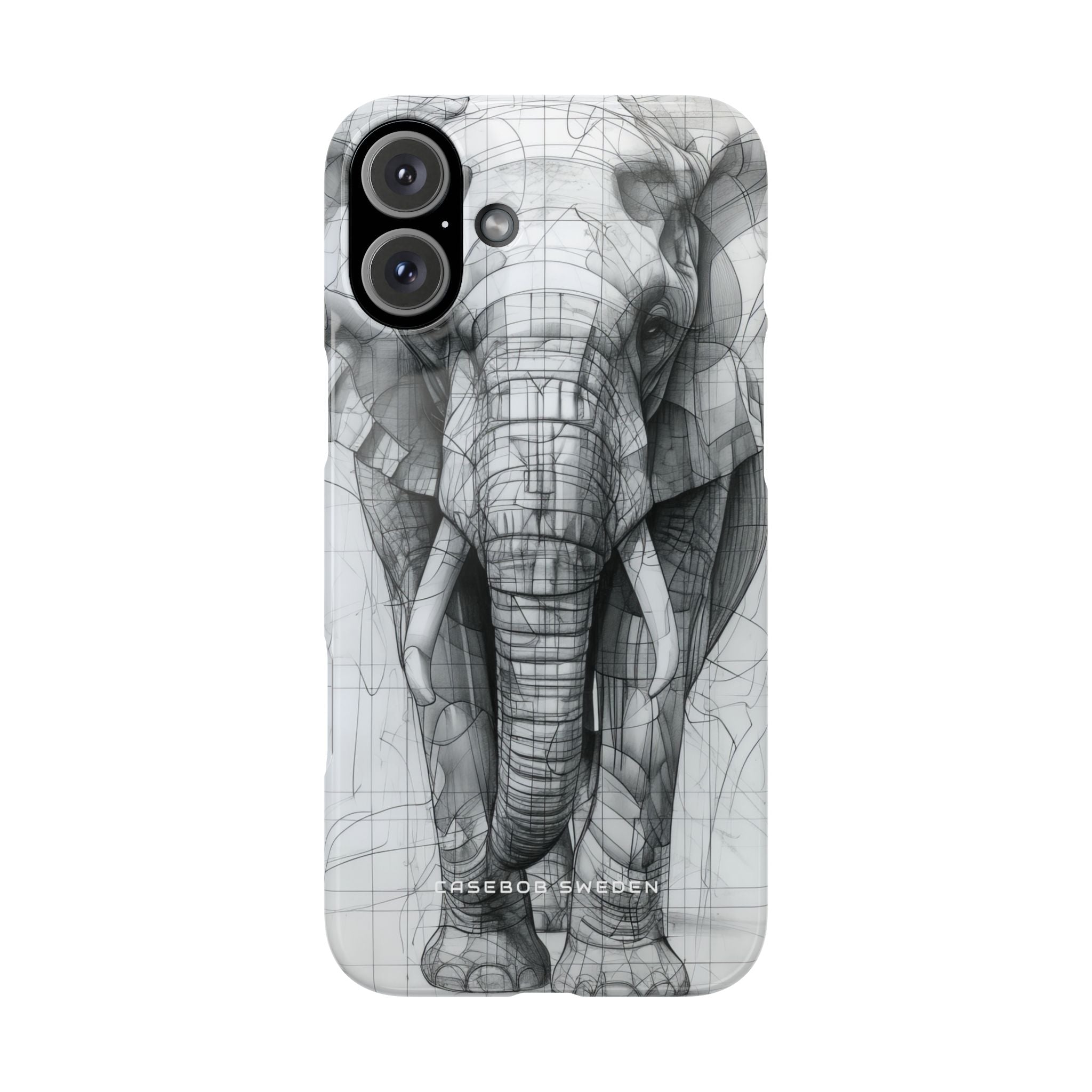 Elephant Line Geometry iPhone 16 - Slim Phone Case