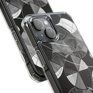 Geometrische Eleganz – Handyhülle für iPhone (Clear Impact – Magnetisch)