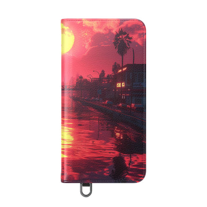 Yellow Moon Reflection - Samsung S25 Case - Wallet