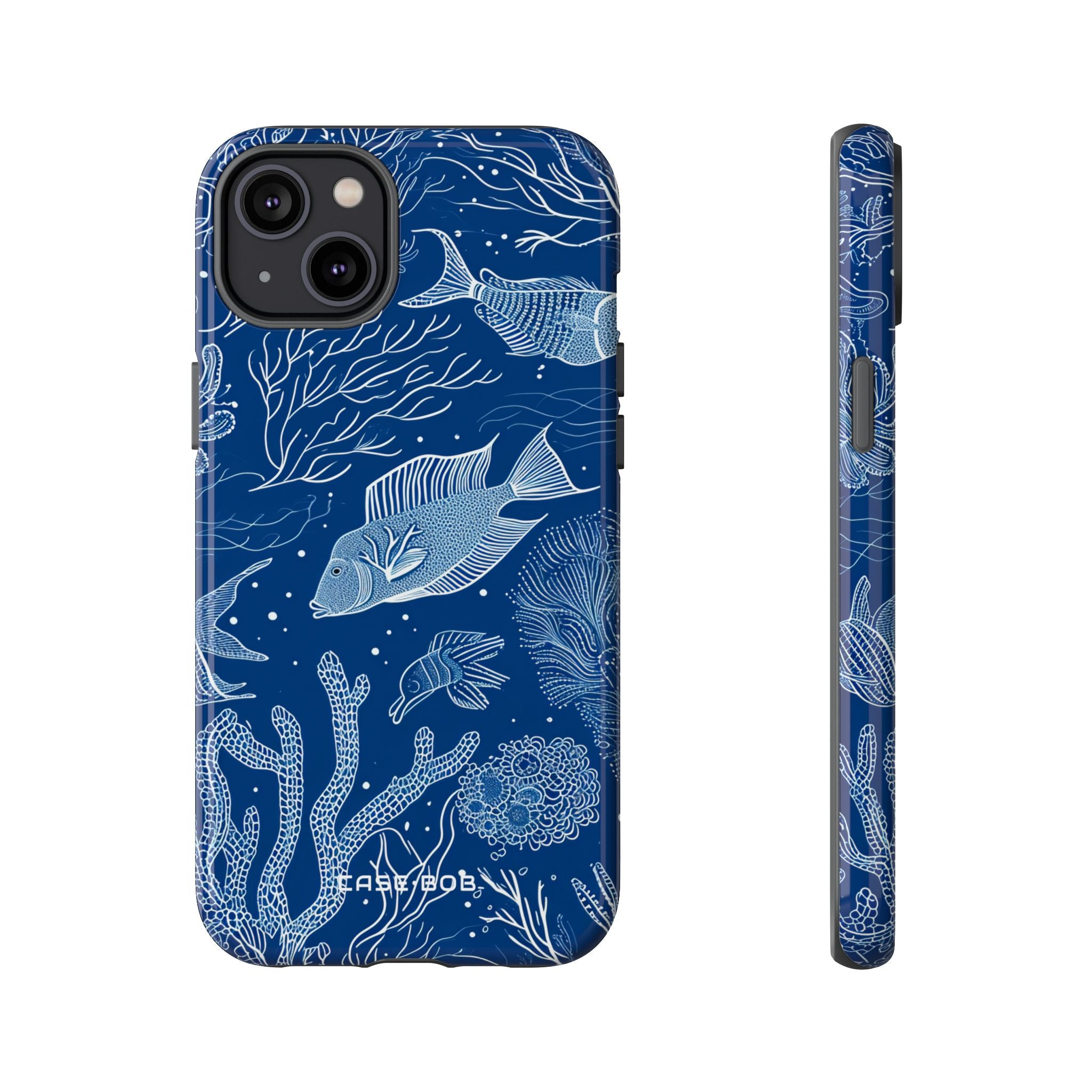 Navy Scale Reef iPhone 14 Plus Case - Tough