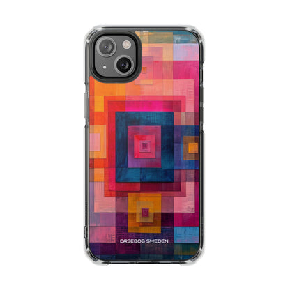 Vibrant Geometry - Clear Impact iPhone 14 Phone Case