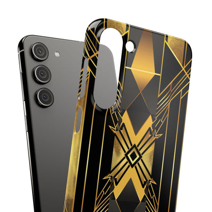 Golden Geometric Elegance Samsung S23 - Slim Phone Case