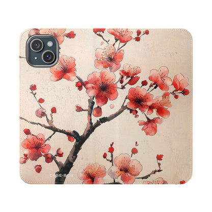 Cherry Blossom Breeze - iPhone 15 Plus Case - Wallet