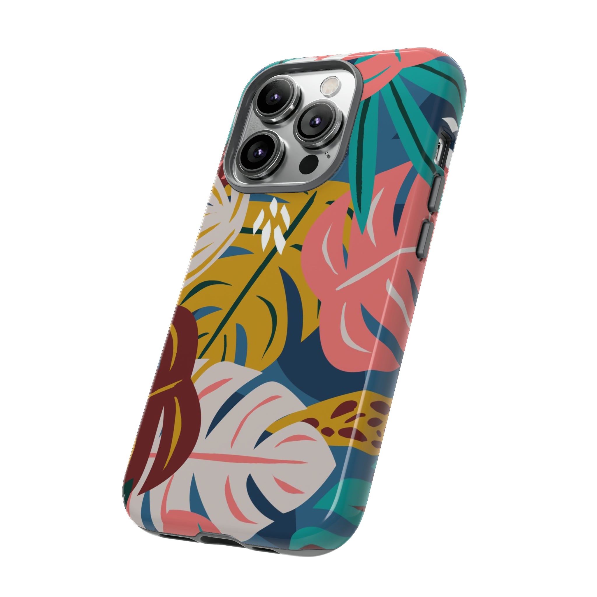 Tropical Leaf Mono - Protective Phone Case