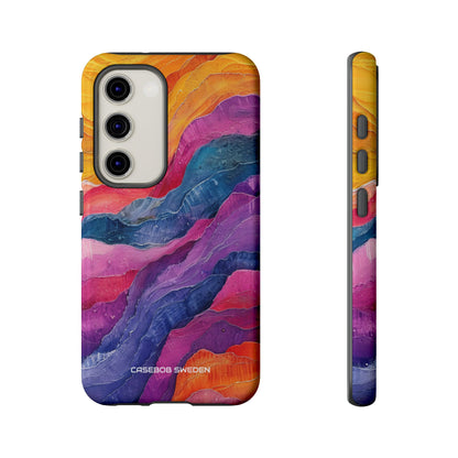 Vibrant Abstract Waves - Tough Samsung S23 Phone Case