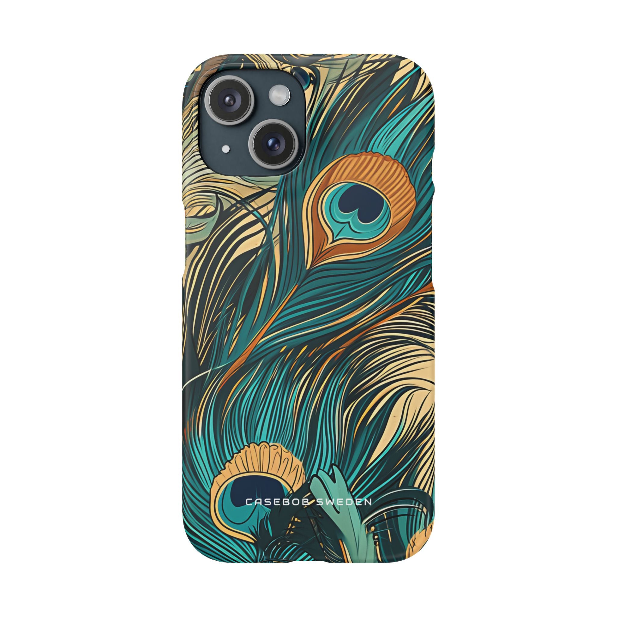 Art Nouveau Peacock Elegance iPhone 15 - Slim Phone Case