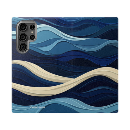 Blue Wave Flow - Samsung S23 Ultra Case - Wallet