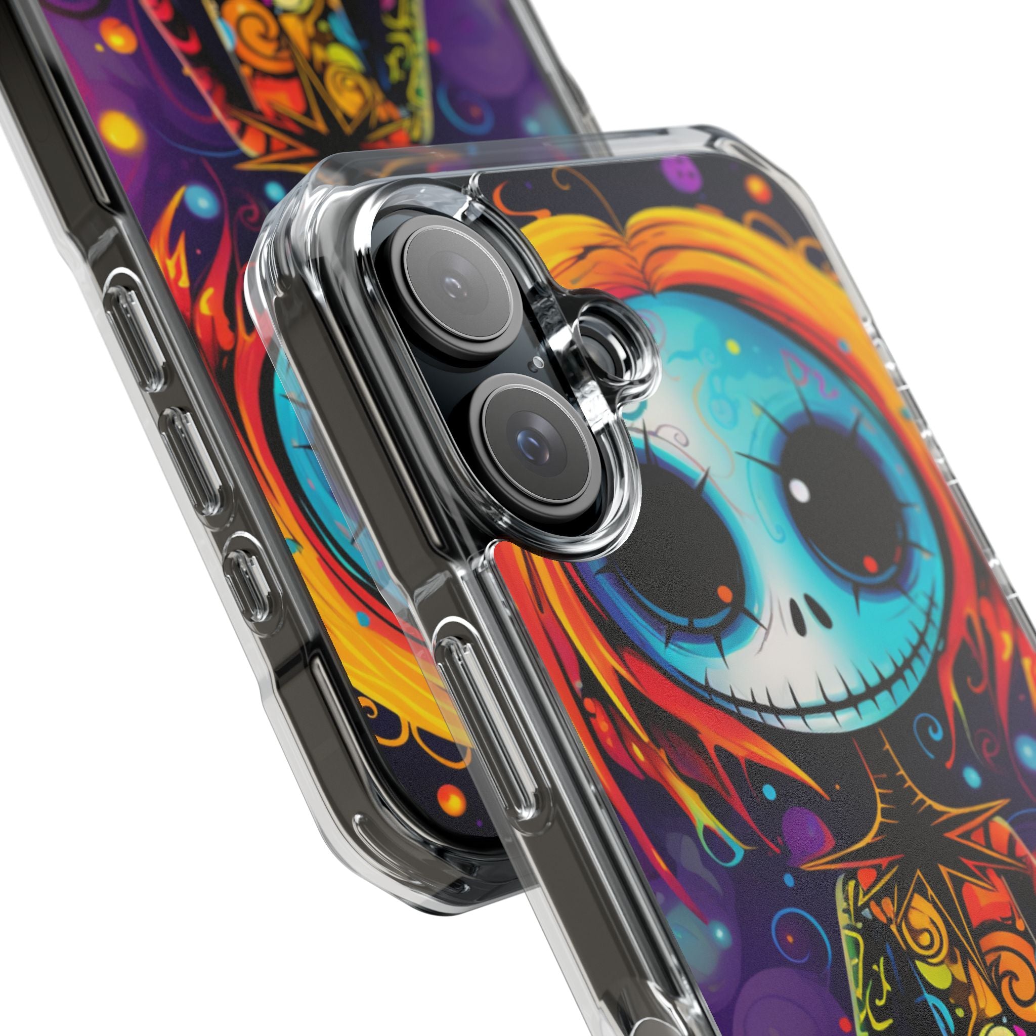 Blue Skull Swirl iPhone 15 Case - Impact