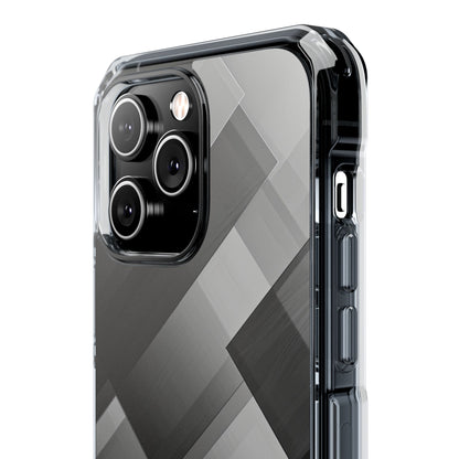 Grayscale Geometric Layers iPhone 14 - Impact Clear+