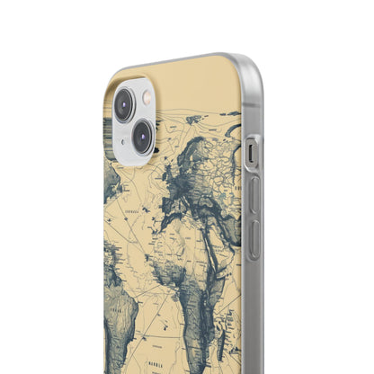 Vintage World Map | Flexible Phone Case for iPhone