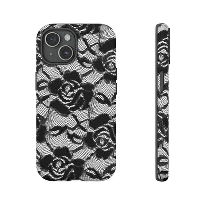 Black Rose Lace Gothic Flower - Protective Phone Case