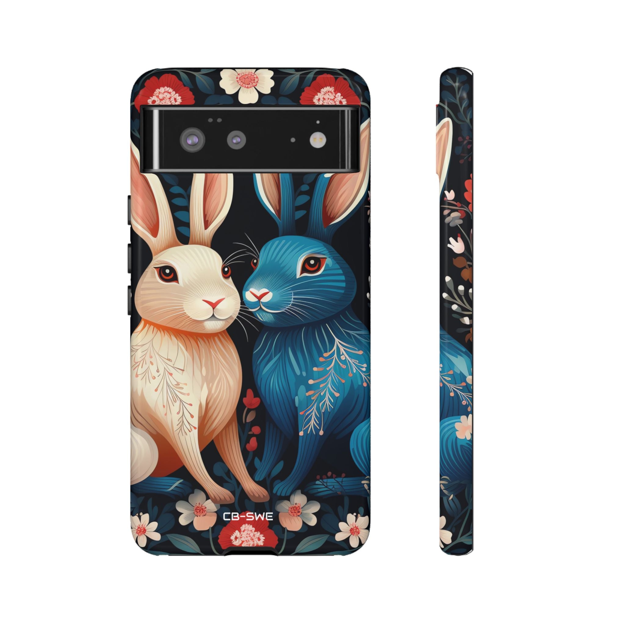 Rabbits Embrace Blossoms - Google Pixel Case