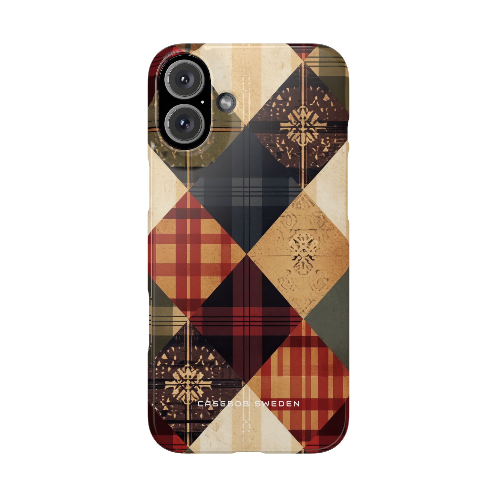 Rustic Geometric Patchwork Harmony iPhone 16 - Slim Phone Case